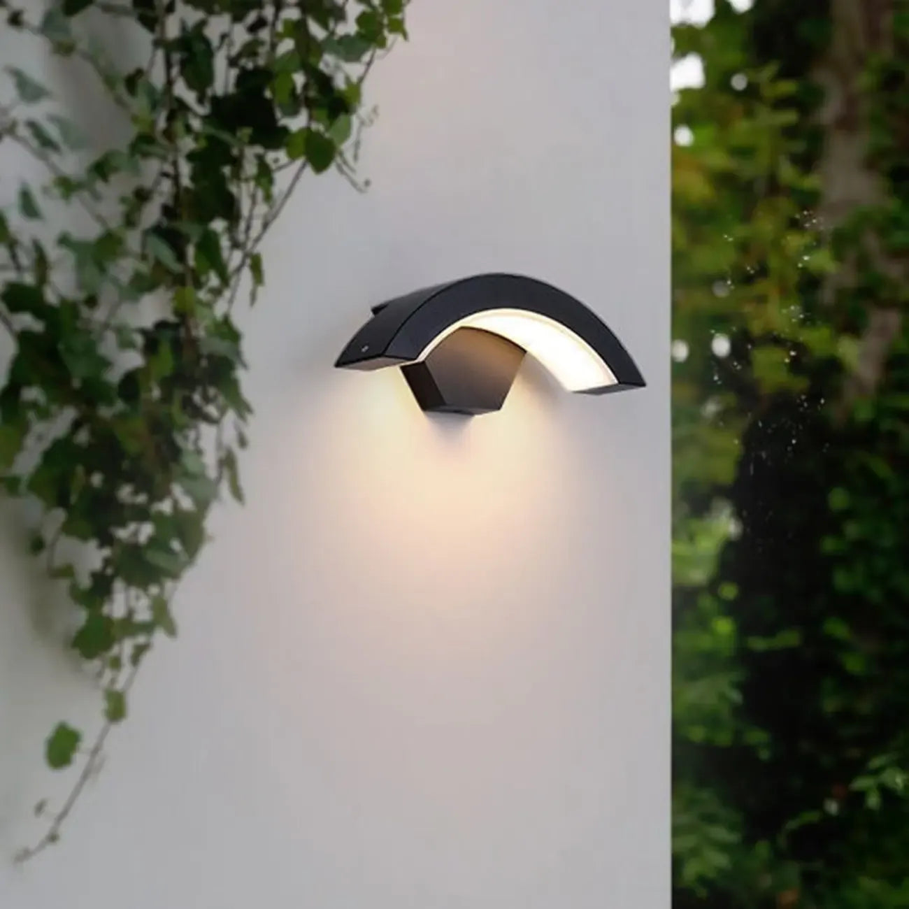 Modern Metal Arc Down Shade LED Outdoor Wall Sconce