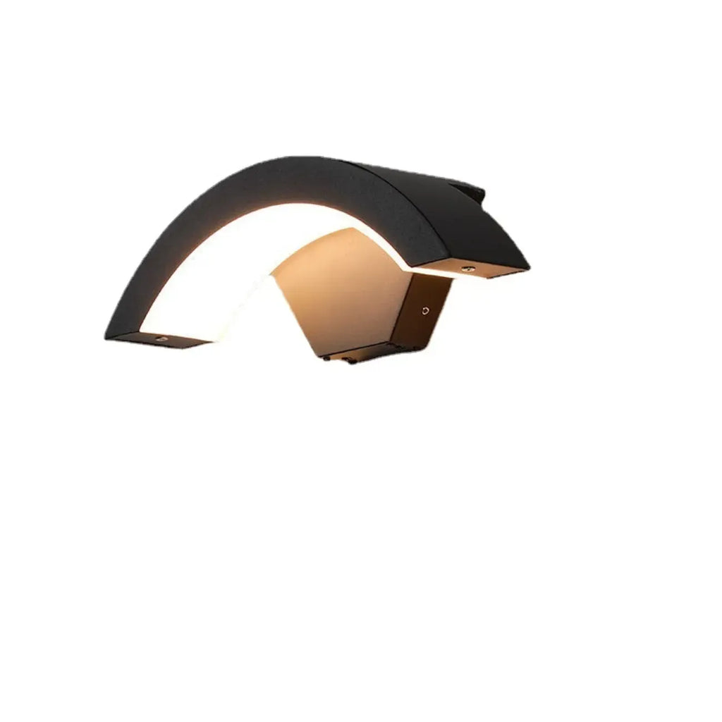 Modern Metal Arc Down Shade LED Outdoor Wall Sconce