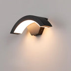 Modern Metal Arc Down Shade LED Outdoor Wall Sconce