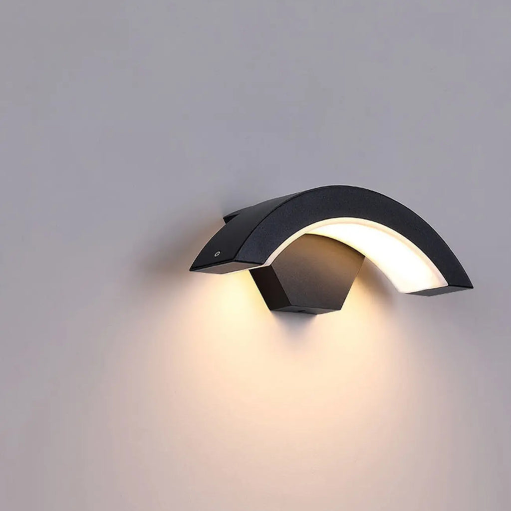 Modern Metal Arc Down Shade LED Outdoor Wall Sconce
