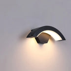 Modern Metal Arc Down Shade LED Outdoor Wall Sconce