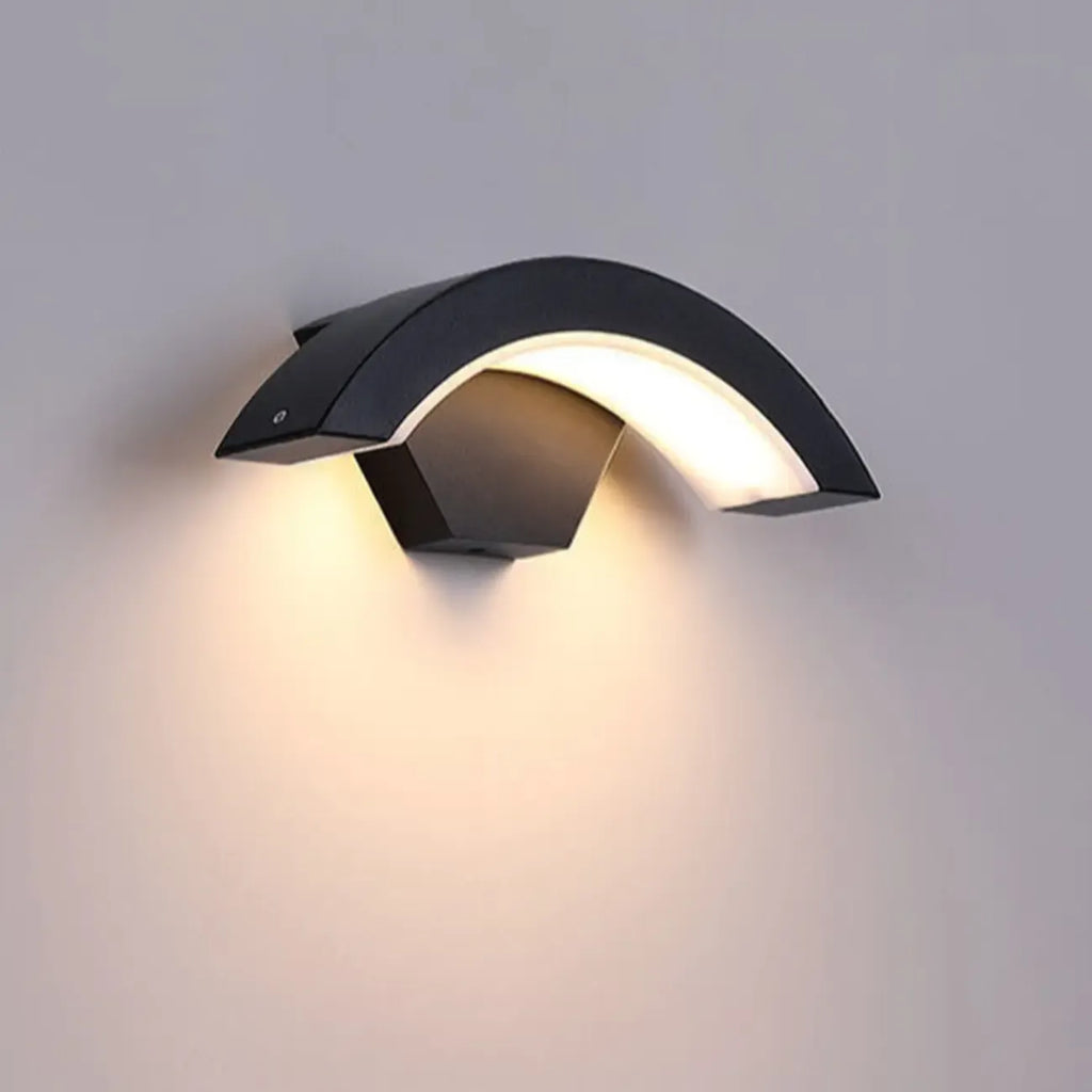 Modern Metal Arc Down Shade LED Outdoor Wall Sconce