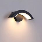 Modern Metal Arc Down Shade LED Outdoor Wall Sconce