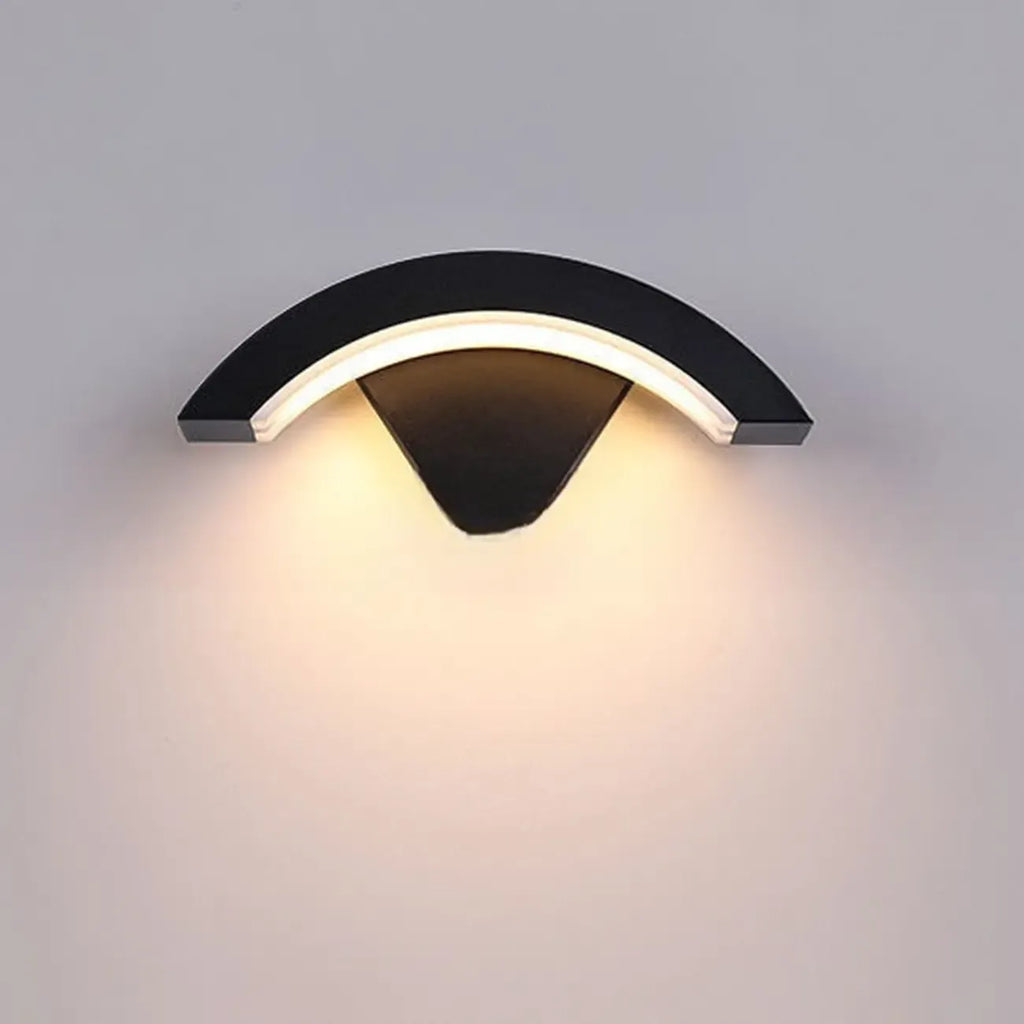 Modern Metal Arc Down Shade LED Outdoor Wall Sconce