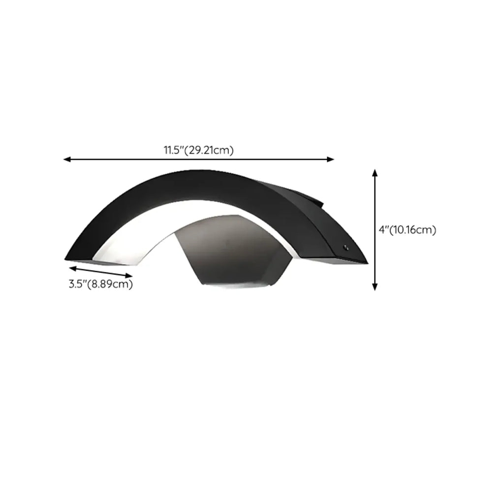 Modern Metal Arc Down Shade LED Outdoor Wall Sconce