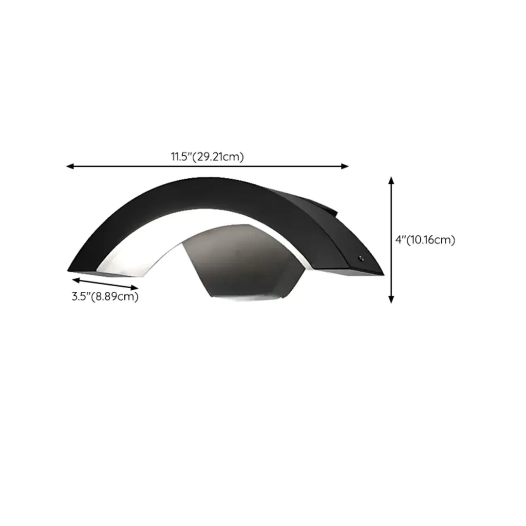 Modern Metal Arc Down Shade LED Outdoor Wall Sconce