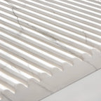 Trendy Marble-Textured Striped Wood Glass Storage Cabinet