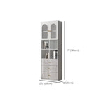 Trendy Marble-Textured Striped Wood Glass Storage Cabinet