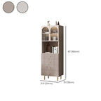 Trendy Marble-Textured Striped Wood Glass Storage Cabinet