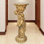 Victorian Gold Acrylic Round Hall Display Plant Stand
