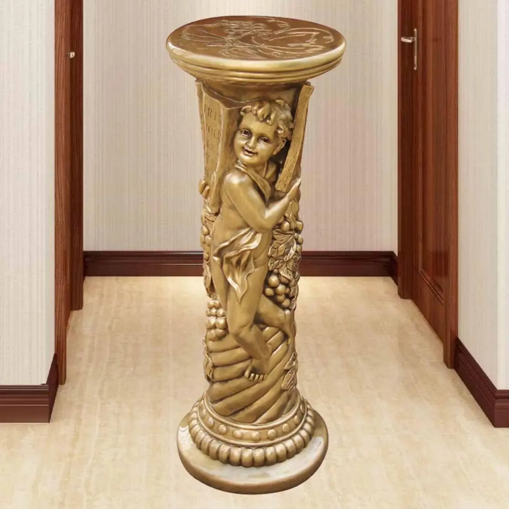 Victorian Gold Acrylic Round Hall Display Plant Stand