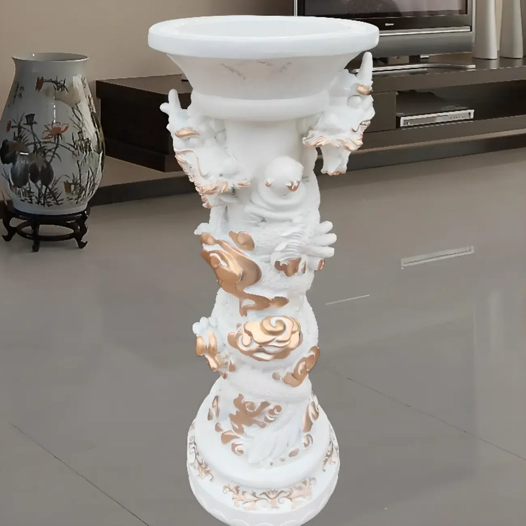 Victorian Gold Acrylic Round Hall Display Plant Stand