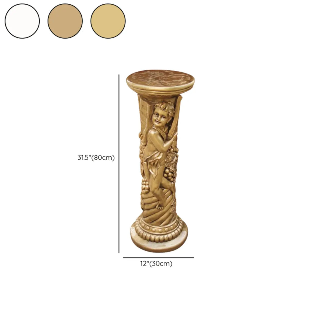 Victorian Gold Acrylic Round Hall Display Plant Stand