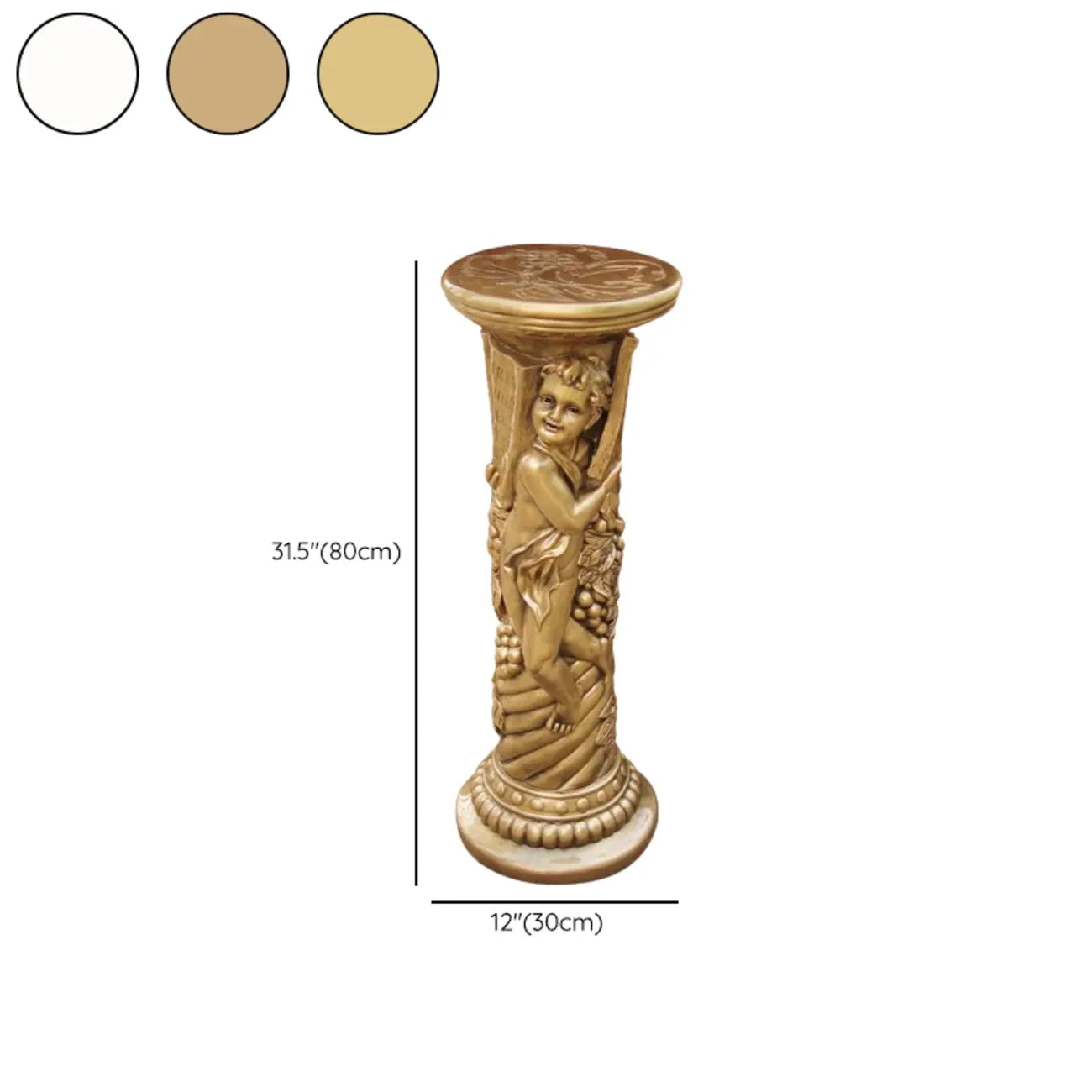 Victorian Gold Acrylic Round Hall Display Plant Stand