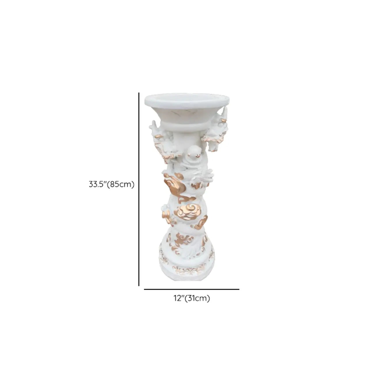 Victorian Gold Acrylic Round Hall Display Plant Stand