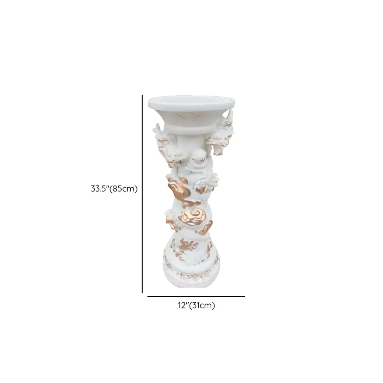 Victorian Gold Acrylic Round Hall Display Plant Stand