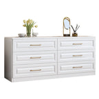 Modern Elegant White Wood Gold Handle Storage Chests