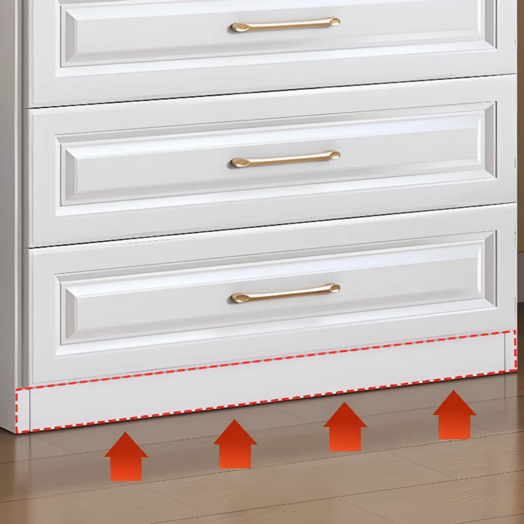 Modern Elegant White Wood Gold Handle Storage Chests
