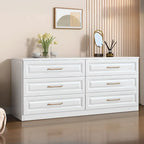 Modern Elegant White Wood Gold Handle Storage Chests