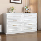 Modern Elegant White Wood Gold Handle Storage Chests