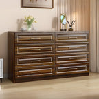 Modern Elegant White Wood Gold Handle Storage Chests