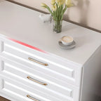 Modern Elegant White Wood Gold Handle Storage Chests