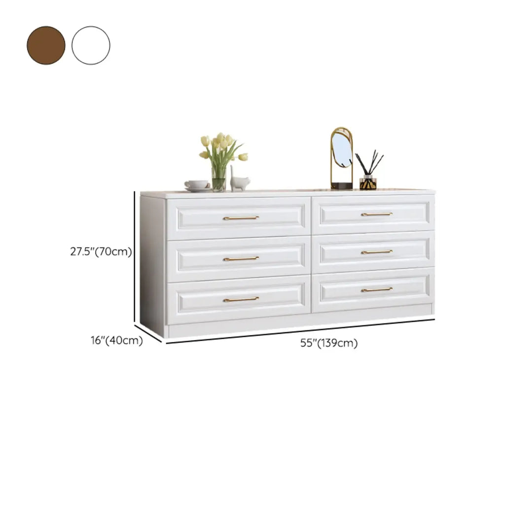 Modern Elegant White Wood Gold Handle Storage Chests