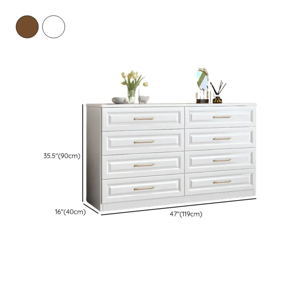 Modern Elegant White Wood Gold Handle Storage Chests
