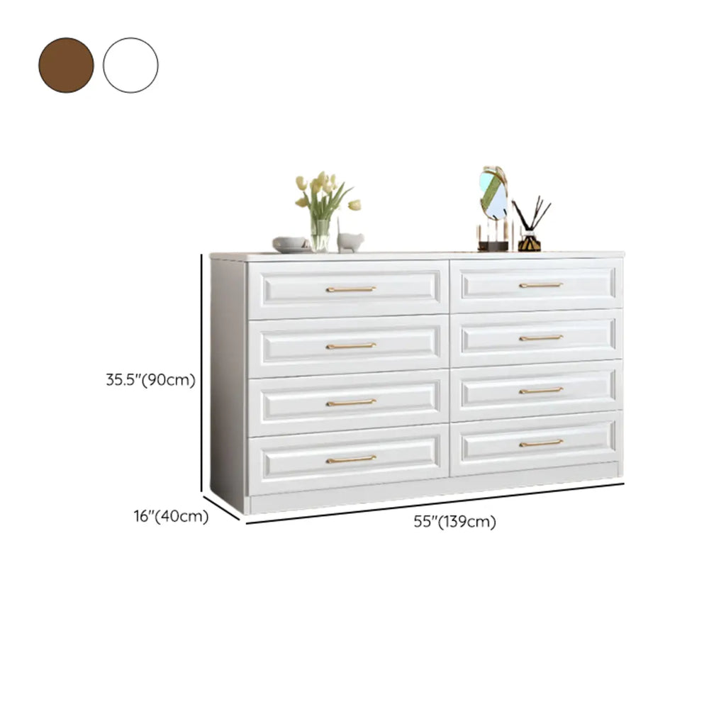 Modern Elegant White Wood Gold Handle Storage Chests