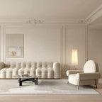 White Upholstered Arm Accent Chair for Living Room