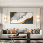 Nordic 2-Light Gold Oval Alabaster Wall Lamp