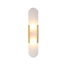 Nordic 2-Light Gold Oval Alabaster Wall Lamp