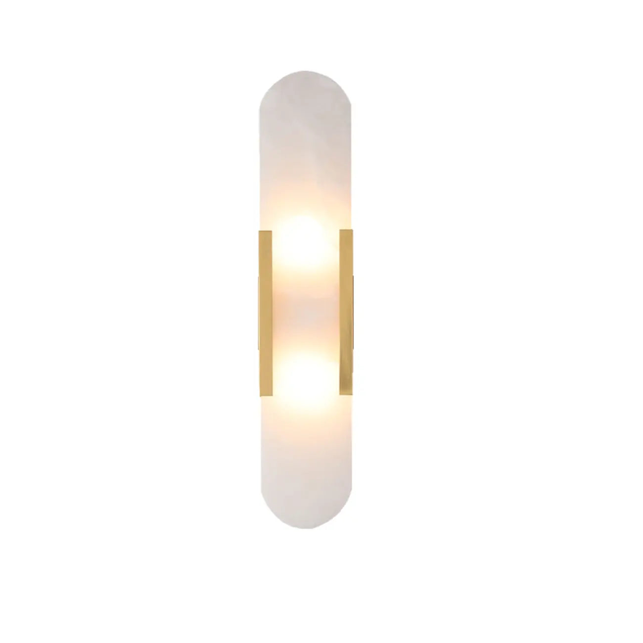 Nordic 2-Light Gold Oval Alabaster Wall Lamp