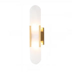 Nordic 2-Light Gold Oval Alabaster Wall Lamp