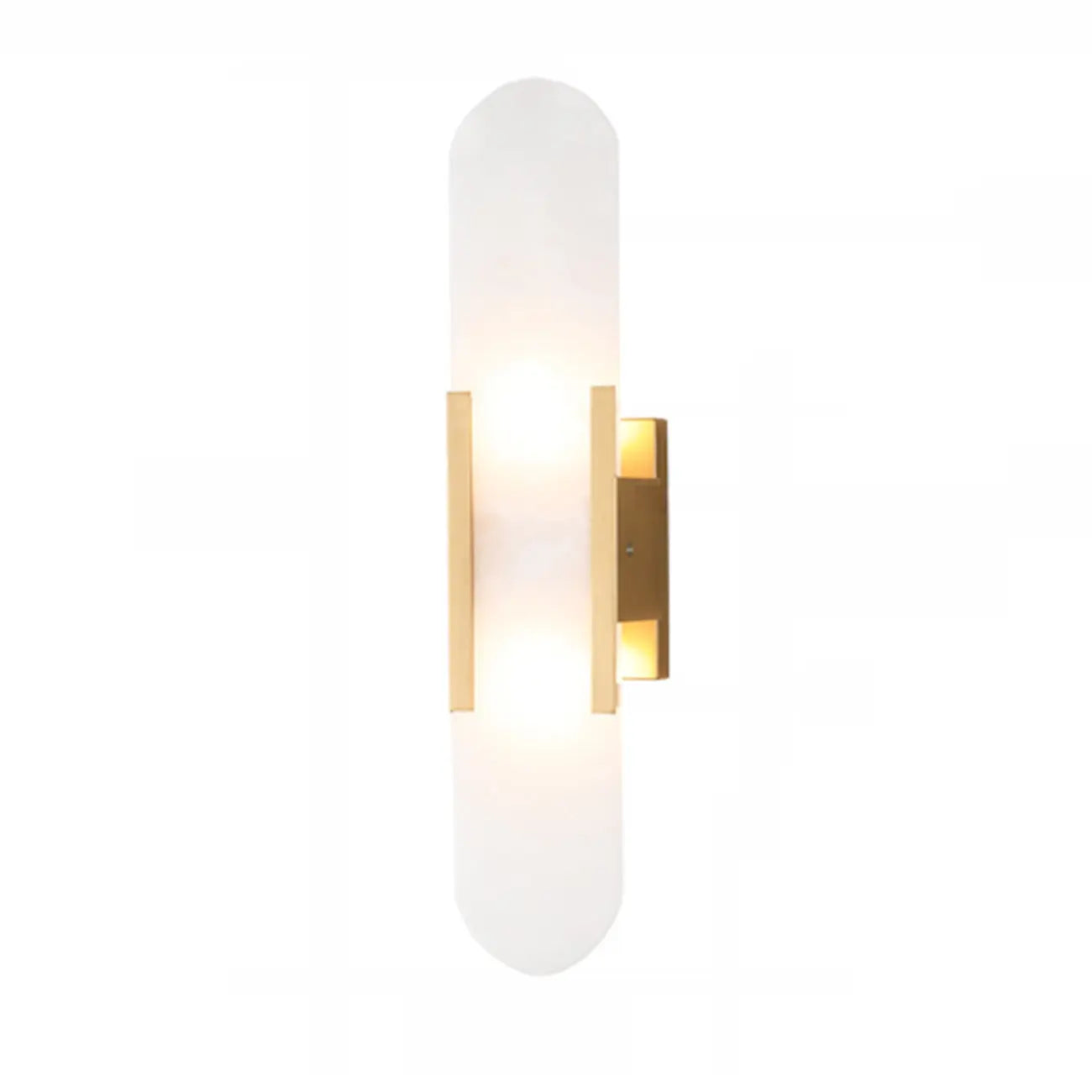 Nordic 2-Light Gold Oval Alabaster Wall Lamp
