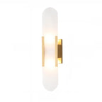 Nordic 2-Light Gold Oval Alabaster Wall Lamp