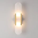Nordic 2-Light Gold Oval Alabaster Wall Lamp
