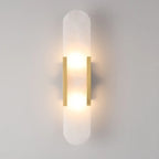Nordic 2-Light Gold Oval Alabaster Wall Lamp