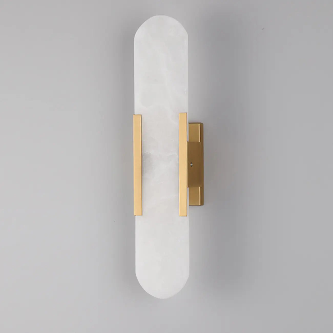Nordic 2-Light Gold Oval Alabaster Wall Lamp