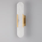 Nordic 2-Light Gold Oval Alabaster Wall Lamp