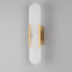 Nordic 2-Light Gold Oval Alabaster Wall Lamp