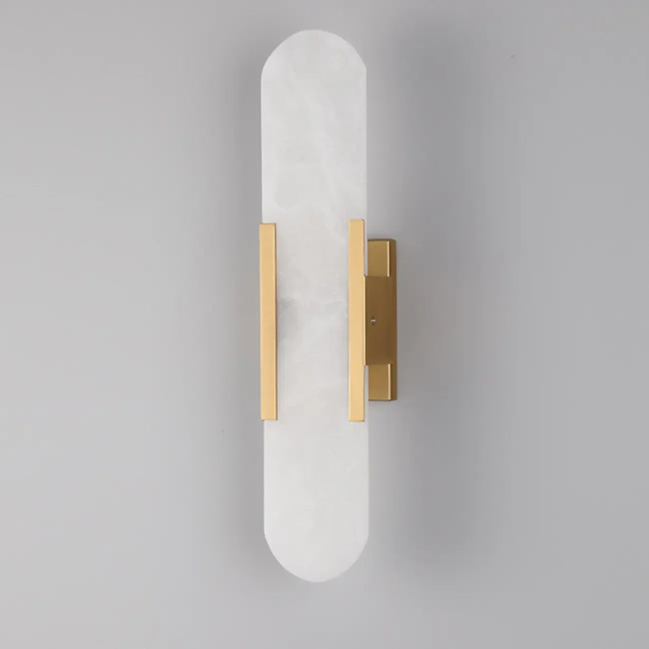Nordic 2-Light Gold Oval Alabaster Wall Lamp