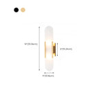 Nordic 2-Light Gold Oval Alabaster Wall Lamp