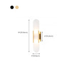 Nordic 2-Light Gold Oval Alabaster Wall Lamp