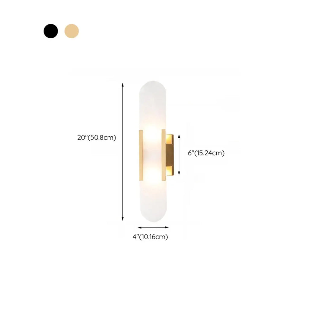 Nordic 2-Light Gold Oval Alabaster Wall Lamp