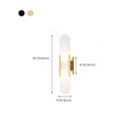 Nordic 2-Light Gold Oval Alabaster Wall Lamp