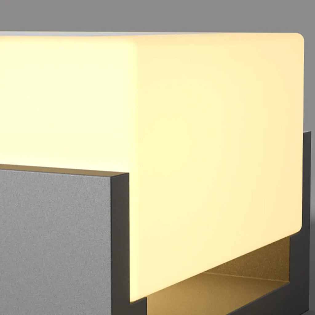 Warm Light Grey Square Solar Outdoor Post Lights