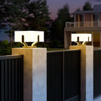 Modern Metal Bracket Solar White Cube Outdoor Post Lights