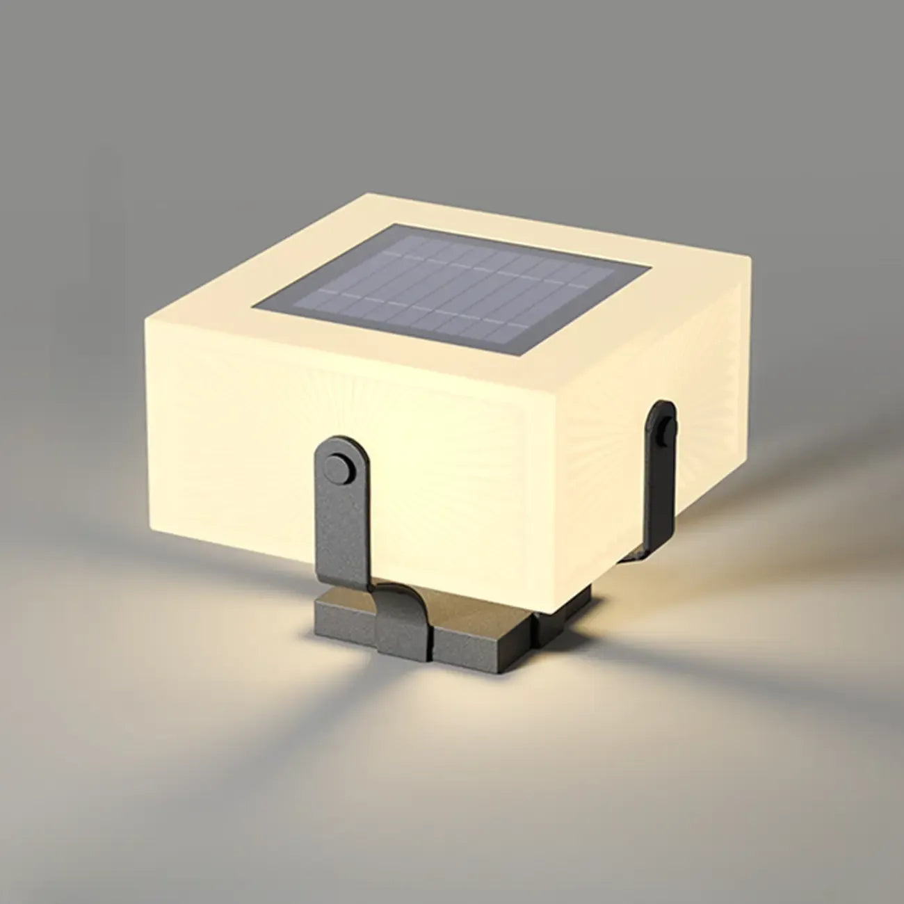 Modern Metal Bracket Solar White Cube Outdoor Post Lights