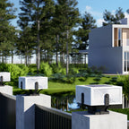 Modern Metal Bracket Solar White Cube Outdoor Post Lights